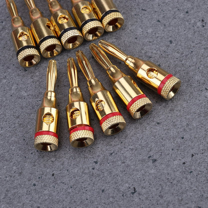 Gold Plated Speaker Banana Plugs, Open Screw Type