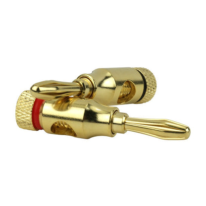 Gold Plated Speaker Banana Plugs, Open Screw Type